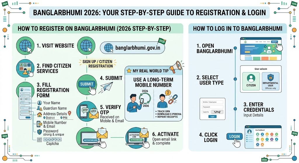 BanglarBhumi registration process infographic