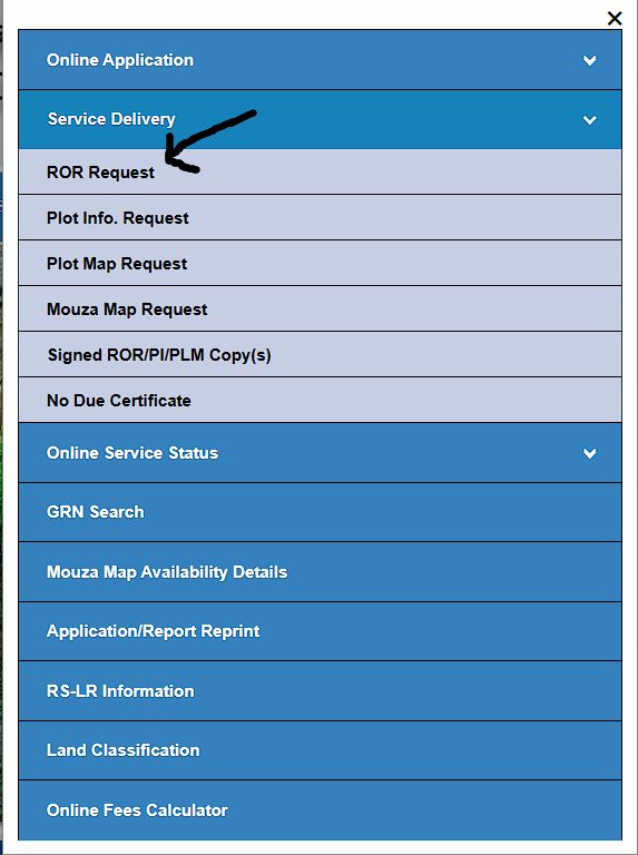 Choose RoR Request option