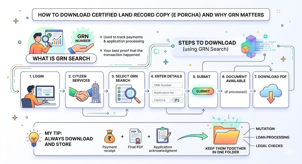 GRN search and e Porcha download infographic